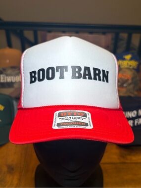 Boot Barn Red and White Trucker Hat